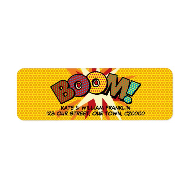 BOOM Fun Retro Comic Book Pop Art Adresse (Devant)