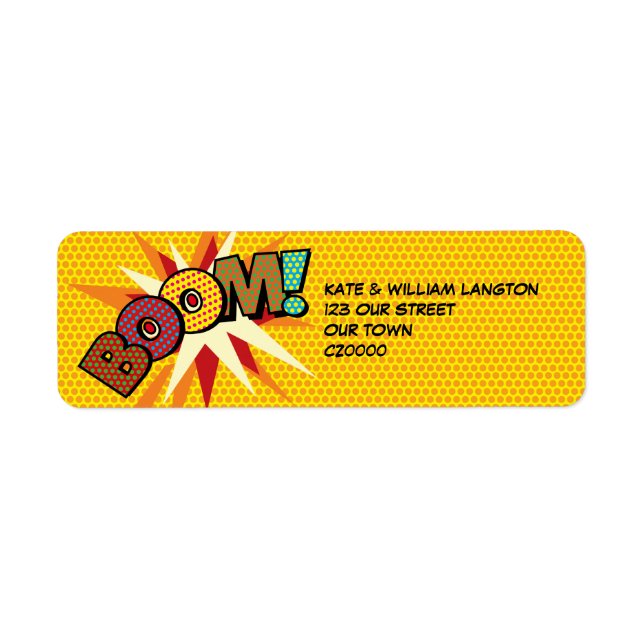BOOM Fun Retro Comic Book Pop Art Adresse (Devant)