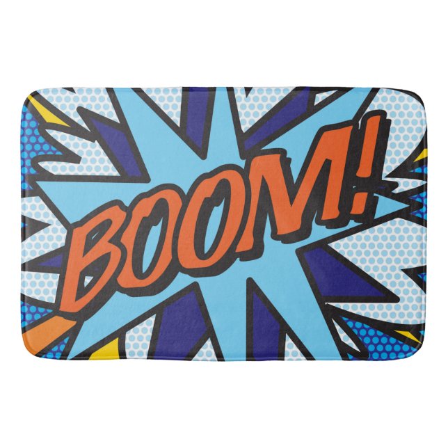 BOOM Fun Retro Comic Book Pop Art Bath Mat (Front)