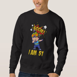 Boom I Am Fifty One Dabbing Child  Birthday Sweatshirt