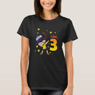 Boom I'm 3 Girl Birthday 3rd Birthday Party   T-Shirt