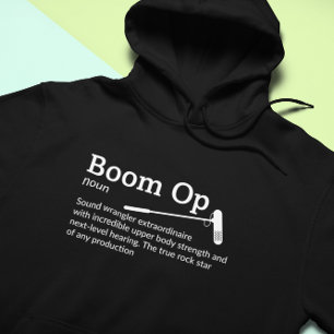 Boom Op Definition Dark Mode - Film crew Hoodie