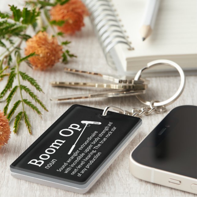 Boom Op Definition - Funny Boom Operator Keychain (Front Right)