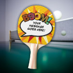 BOOM Personalized Speech Bubble Funny Cool Ping Pong Paddle<br><div class="desc">Customize with your own message to make it your own the Comic Book Pop Art way! Cool, trendy and fun, comic book ping pong paddle designed to put a wham, bang, zap into anyone's game. A fun, cool, and trendy retro comic book pop art-inspired design that puts the wham, zap,...</div>