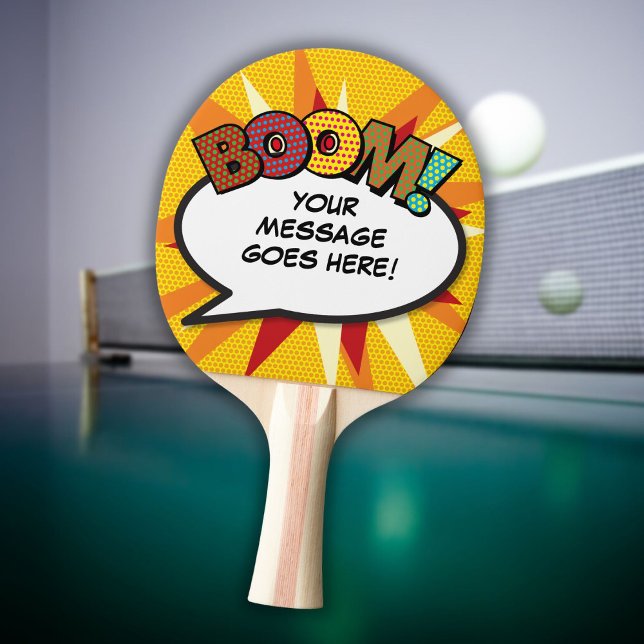 BOOM Personalized Speech Bubble Funny Cool Ping Pong Paddle (Creator Uploaded)