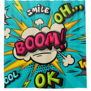 Boom pop art cloud bubble. Smile, wow, pow, cool, 