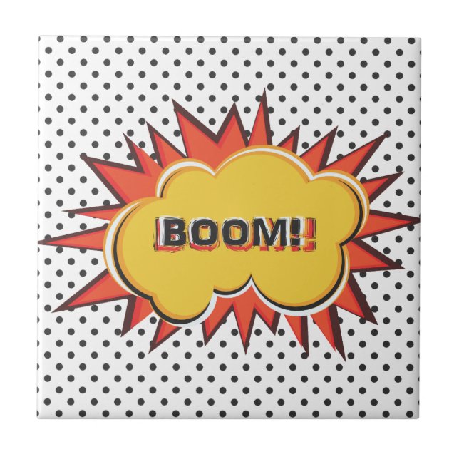 Boom Pop Art Comic Book explosion cartoon Tile (Front)