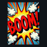 BOOM! Pop Art Explosion Poster<br><div class="desc">"BOOM! Pop Art Explosion – Comic Style Poster Print" is a bold visual tribute to the explosive energy of vintage comics and mid-century Pop Art. With a fiery burst of halftone dots and exaggerated lettering, this artwork captures the essence of that dramatic "kapow!" moment you’d find in the golden age...</div>