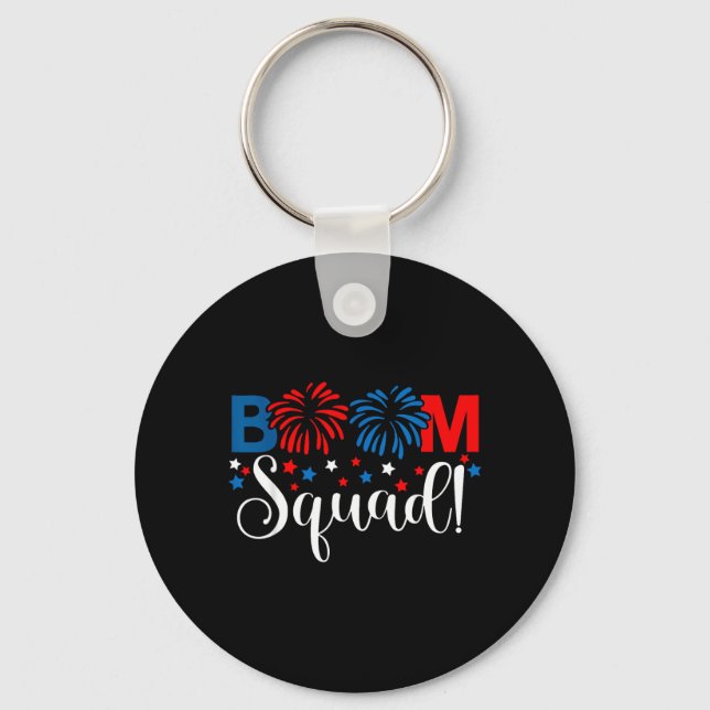 Boom Squad 4th of July Shirt Fireworks Keychain (Front)