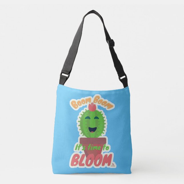 Boom Time To Bloom Funny Cactus Fun Art Crossbody Bag (Front)