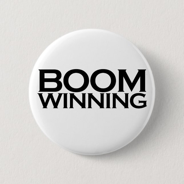 Boom winning 2 inch round button (Front)