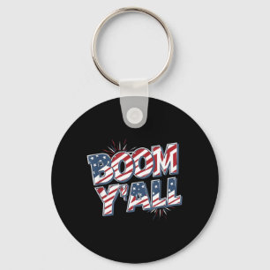 Boom Yall 4th Of July Fireworks Patriotic Keychain
