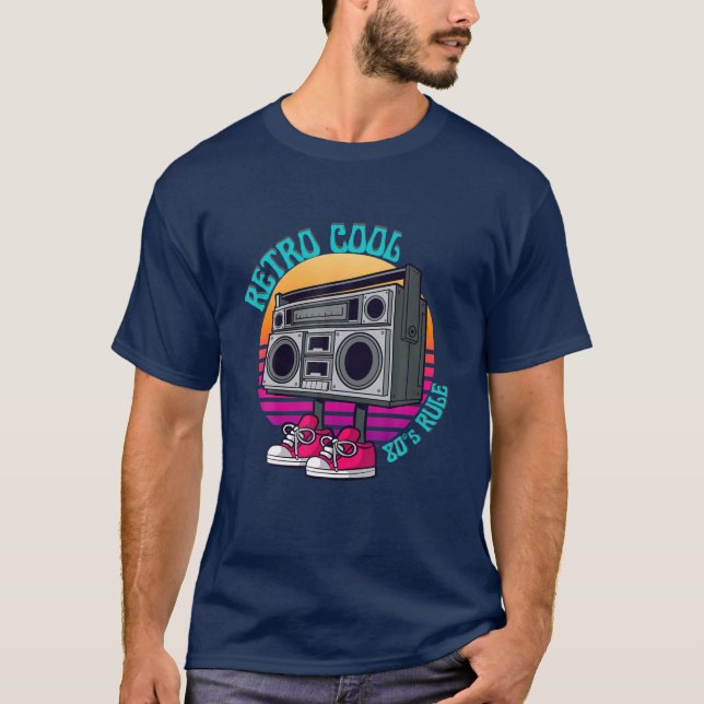 Boombox 80'S Generation RETRO COOL 80'S RULE Boys T-Shirt (Front)
