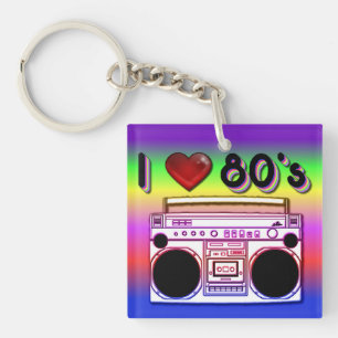 Boombox 80's Porte - clé acrylique rétro