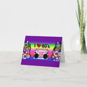 Boombox 80's Retro 80's Note Card