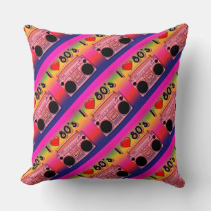Boombox 80's Retro 80's Throw Pillow 2