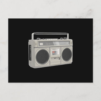 Boombox bass 80s retro music hip hop rap postcard