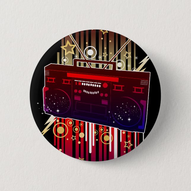 Boombox Blast 2 Inch Round Button (Front)