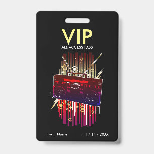 Boombox Blast VIP Access Pass Badge