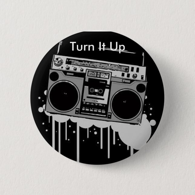 Boombox Button: Sound-Echo Designs 2 Inch Round Button (Front)
