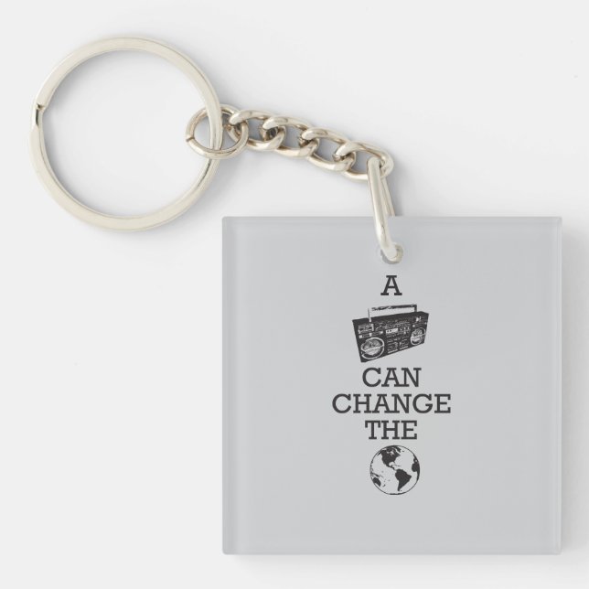 Boombox Can Change the World Keychain (Front)