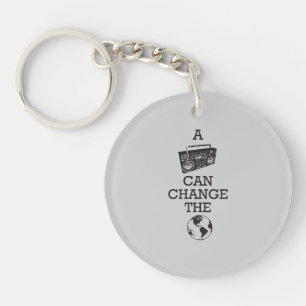 Boombox Can Change the World Keychain