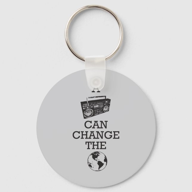 Boombox Can Change the World Keychain (Front)