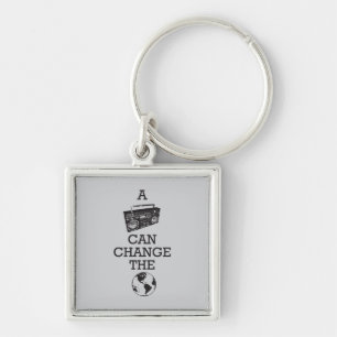 Boombox Can Change the World Keychain