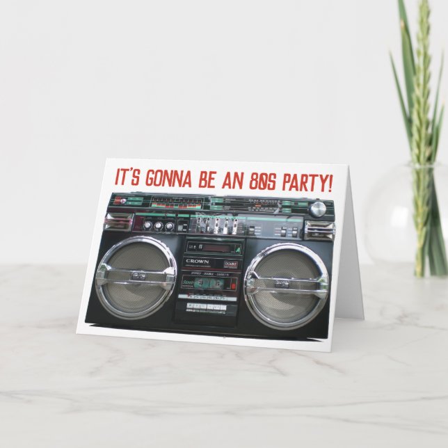 Boombox des années 1980 Anniversaire ou Invitation (Devant)
