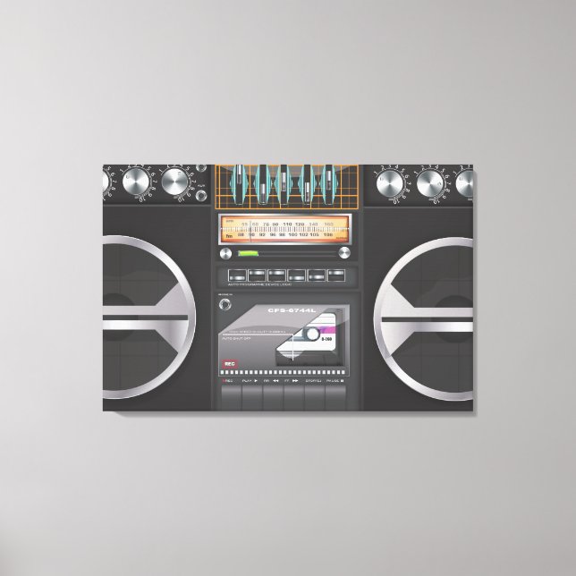 Boombox Ghetto Blaster Canvas Print (Front)