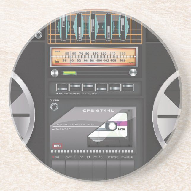 Boombox Ghetto Blaster Coaster (Front)