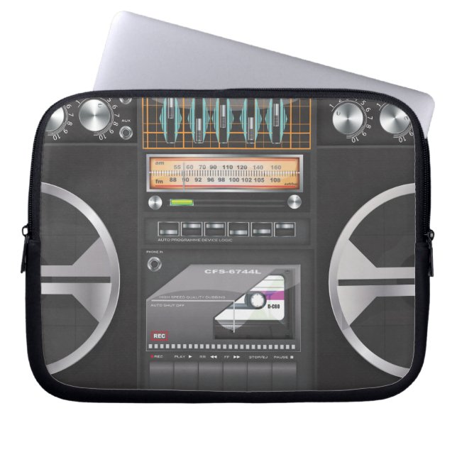 Boombox Ghetto Blaster Laptop Sleeve (Front)