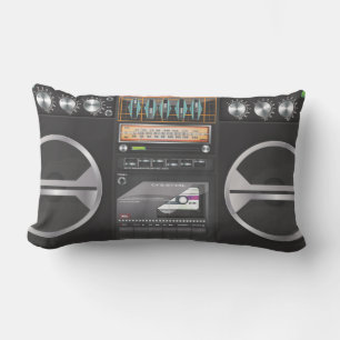 Boombox Ghetto Blaster Lumbar Pillow