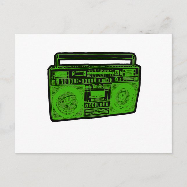boombox ghetto blaster radio postcard (Front)