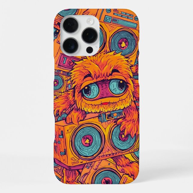 Boombox Monster 80s Music Lover Gift iPhone Case (Back)