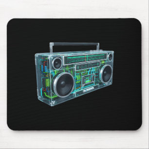 Boombox Old School Vintage Cassette Tape Retro Mouse Pad