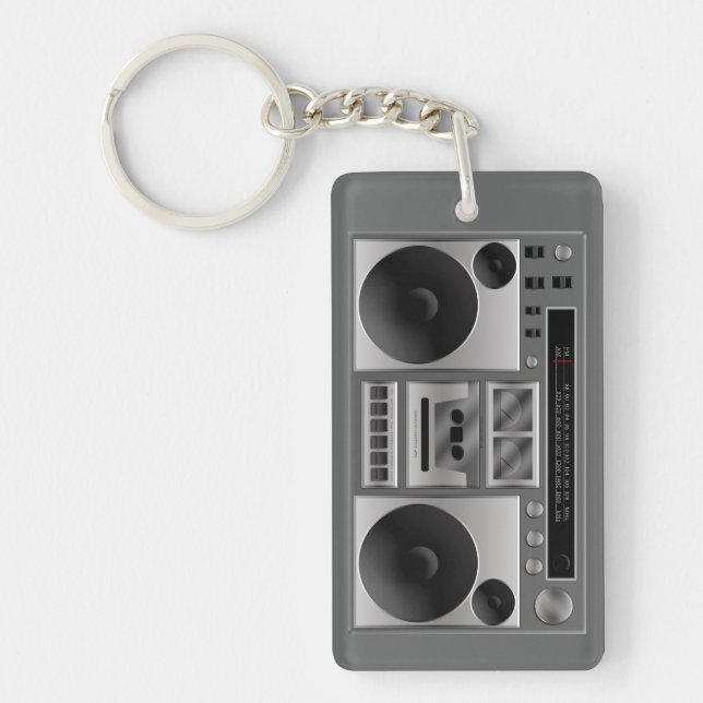 Boombox Radio Graphic Keychain (Front)