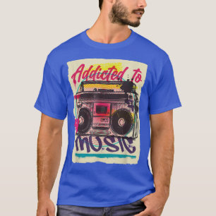 Boombox Vintage Music Casual Graphic  T-Shirt