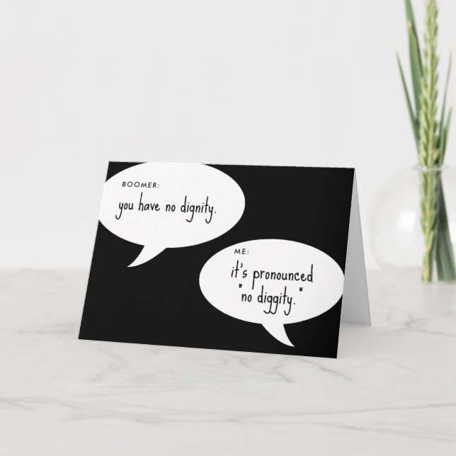 boomer no diggity joke card (Front)