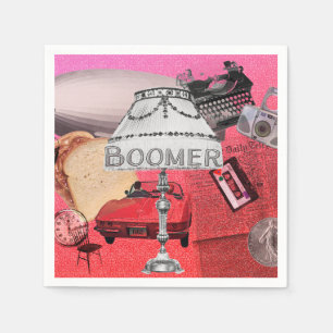 BOOMER Nostalgic Collage Paper Party Napkin