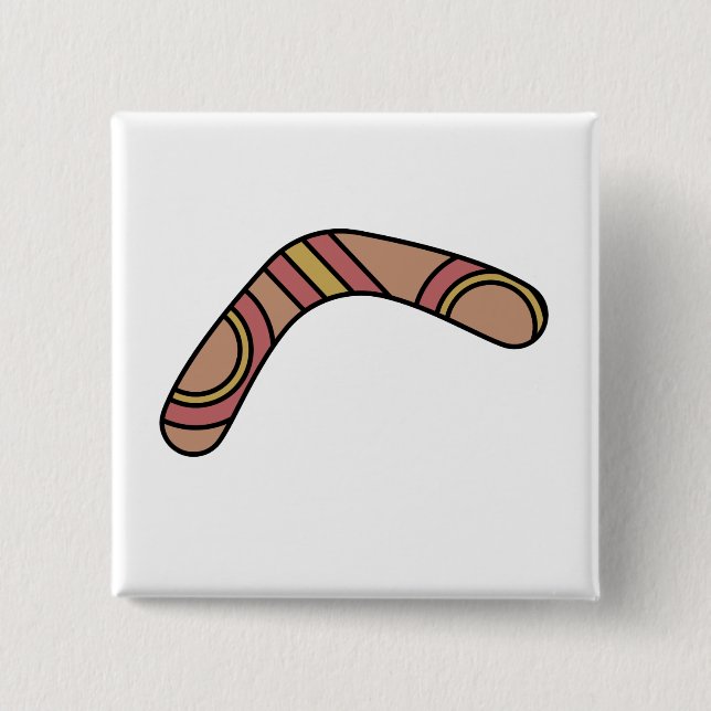 Boomerang 2 Inch Square Button (Front)