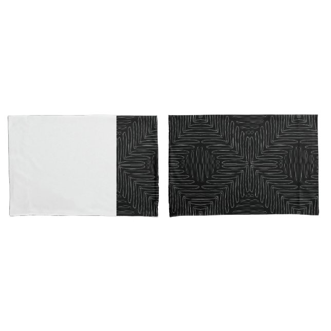 Boomerang Black and White Tribal Pillowcase (Front-Set)
