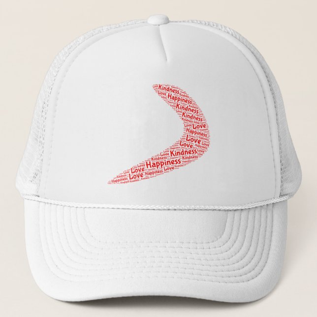 Boomerang Bonheur, gentillesse, casquette d'amour (Devant)