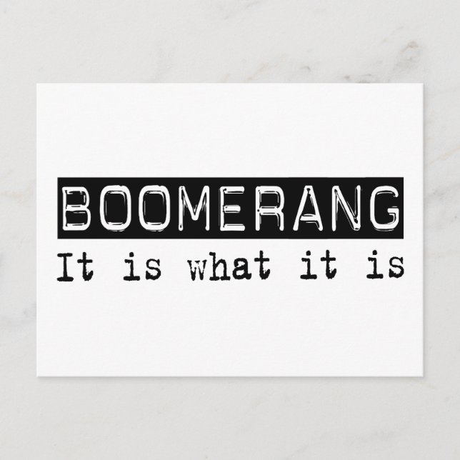 Boomerang It Is Postcard (Front)