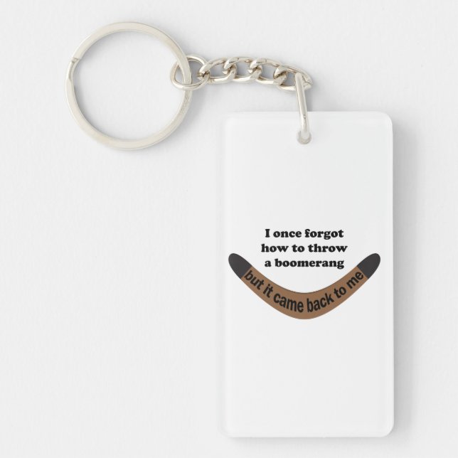 Boomerang Joke Keychain (Front)
