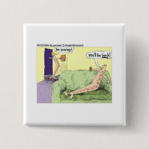 Boomerang Relagionships Funny Cartoon Gifts & Tees 2 Inch Square Button