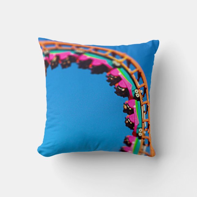 Boomerang Roller Coaster Worlds of Fun, KC Throw Pillow (Front)