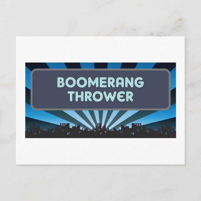 Boomerang Thrower Marquee Postcard (Front)