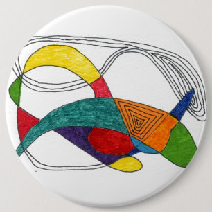 "Boomerangs" Abstract Art Button