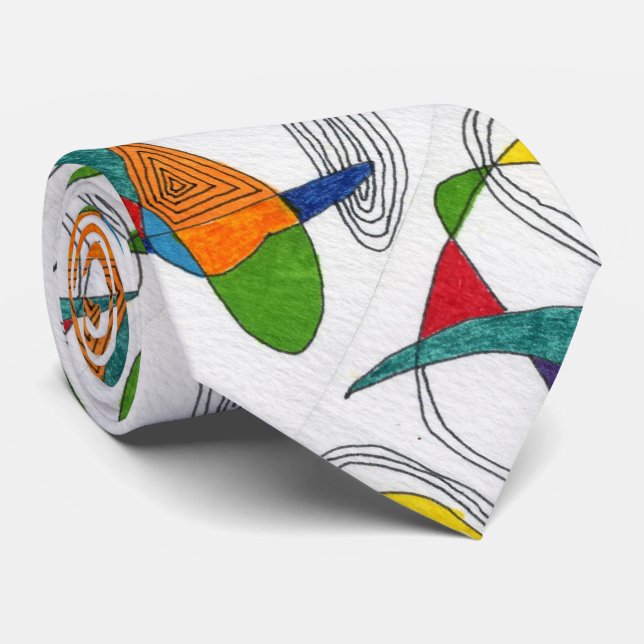 "Boomerangs" Abstract Design Tie (Rolled)